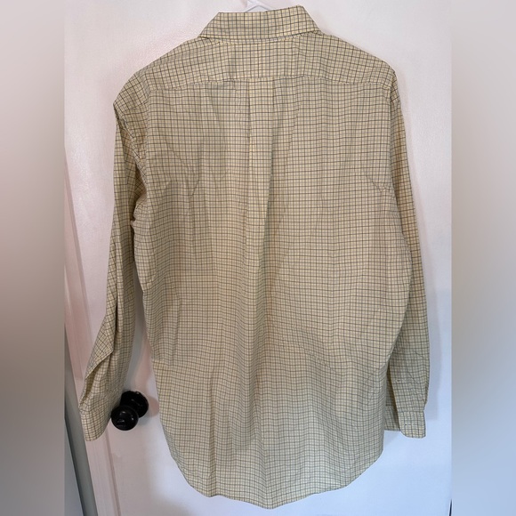 Ralph Lauren Men’s Classic Fit Medium Yellow checkered button down Long Sleeve - Picture 8 of 9